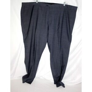 JACK VICTOR Men's‎ 54 × 29 Big & Tall Blue Check Wool Dress Pants